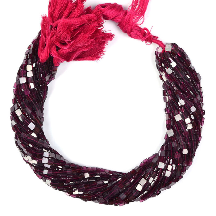 manufacturer of Garnet Square Beads Strands for jewellery