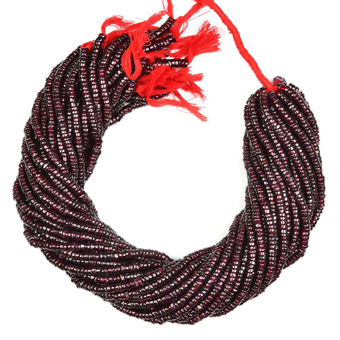 huge collection of Garnet Tyre Beads Strands exporters