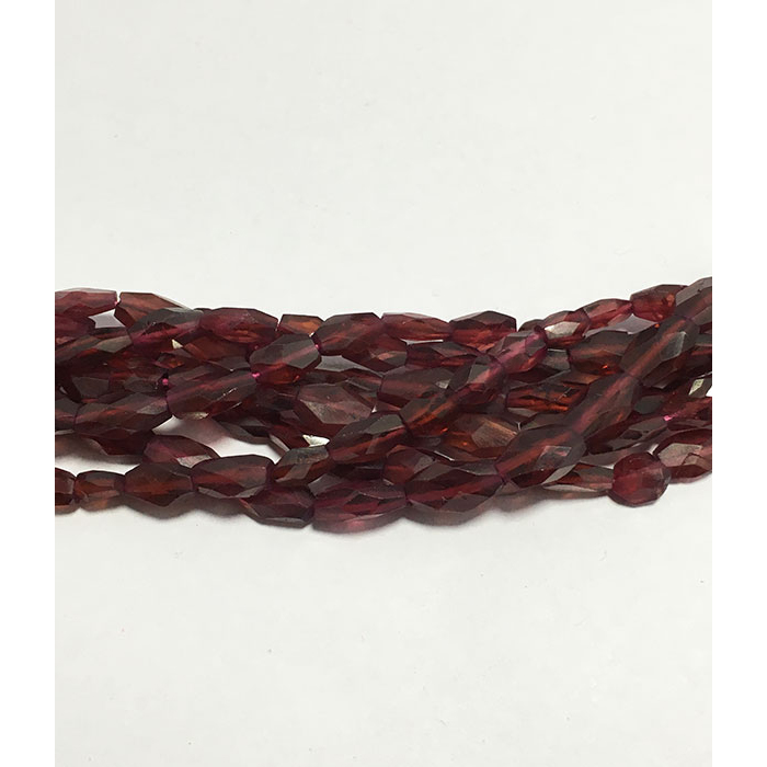 Exporter Garnet Faceted Oval 4mm to 7mm Beads