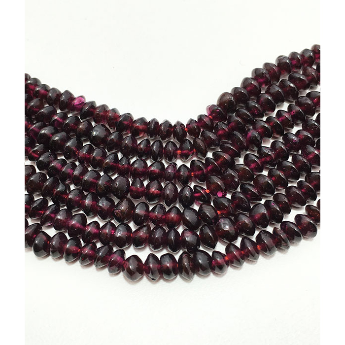 wholesaler Garnet Plain Rondell 5mm to 5.5mm Beads
