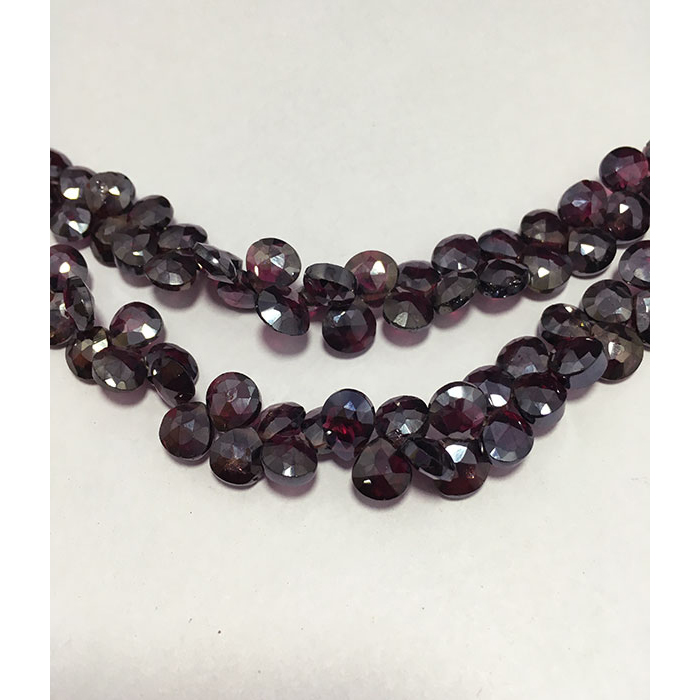 Online Garnet Faceted Hearts 6.5mm to 7.5mm Beads