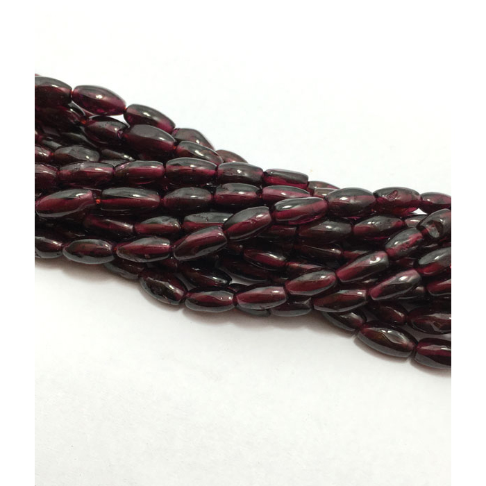 Stunning Garnet Plain Rice 6mm to 10mm Beads