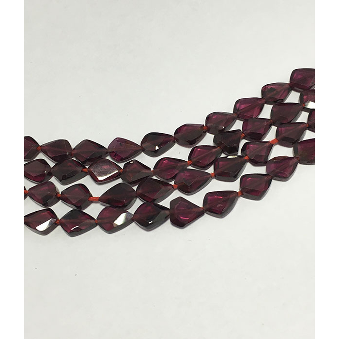 Stunning Garnet Faceted Flat Chiclet 6mm to 8mm Beads