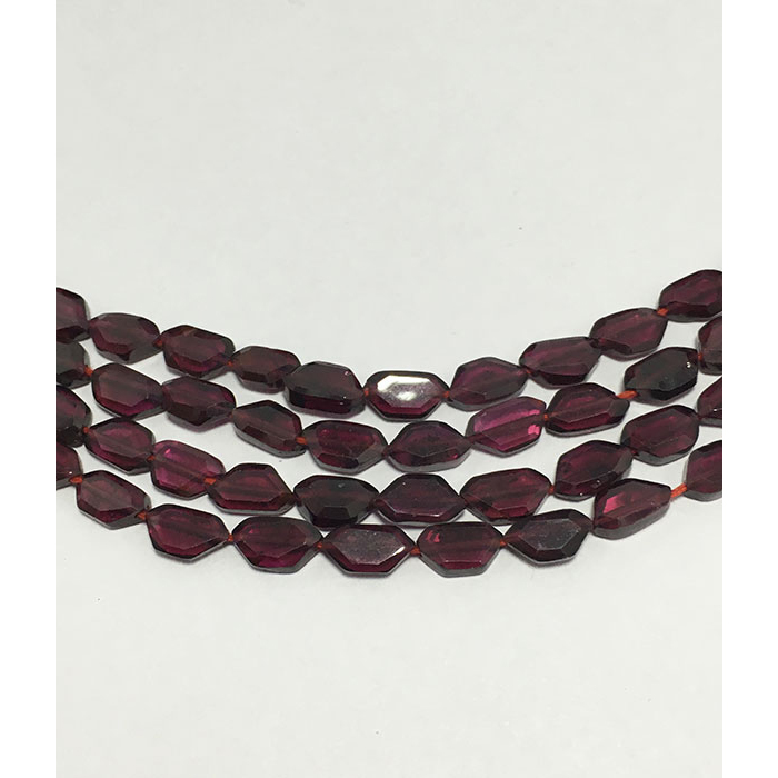 Loose Garnet Faceted Flat Fancy 6mm to 8mm Beads
