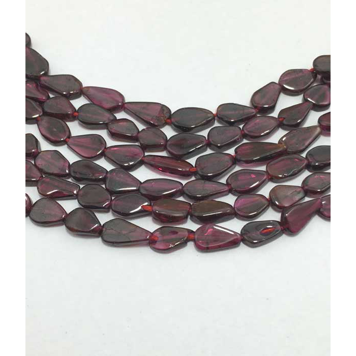 Semi Precious Garnet Plain Flat Pear 6mm to 8mm Beads