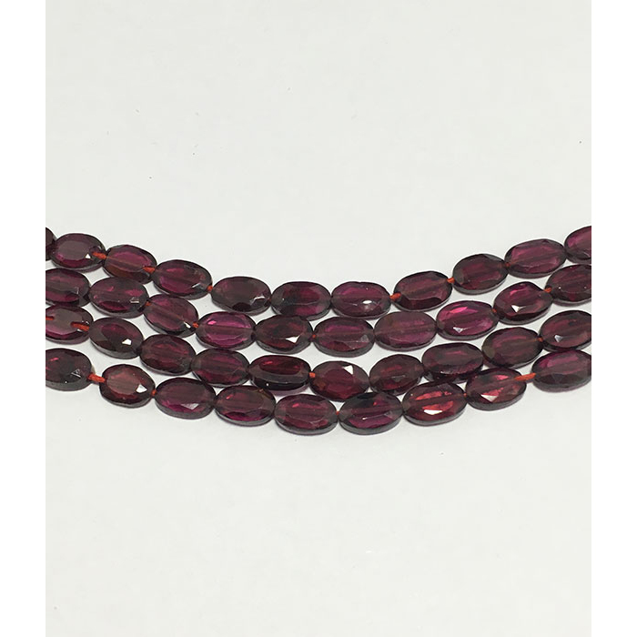 wholesaler Garnet Faceted Flat Oval 8mm to 13mm Beads