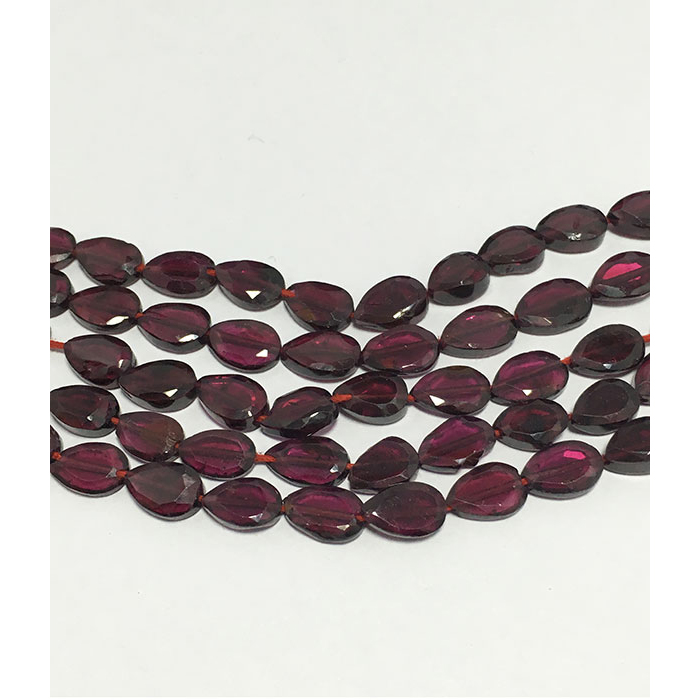 Manufacturer Garnet Faceted Flat Pear 8mm to 13mm Beads