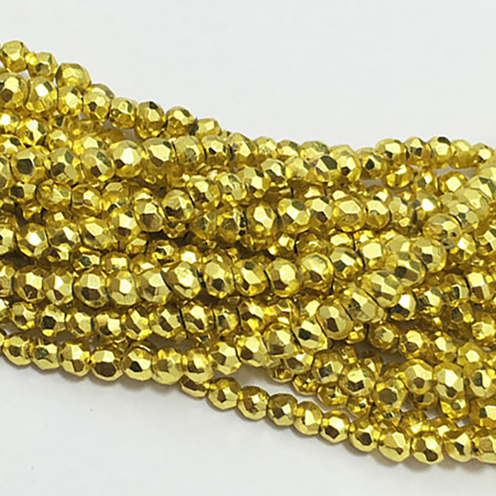 Best Buy Gold Pyrite Faceted Rondell 3.5mm to 4mm Beads