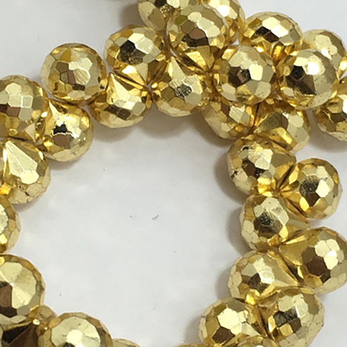 Exporter Golden Pyrite Faceted Onion 7mm to 8mm Beads