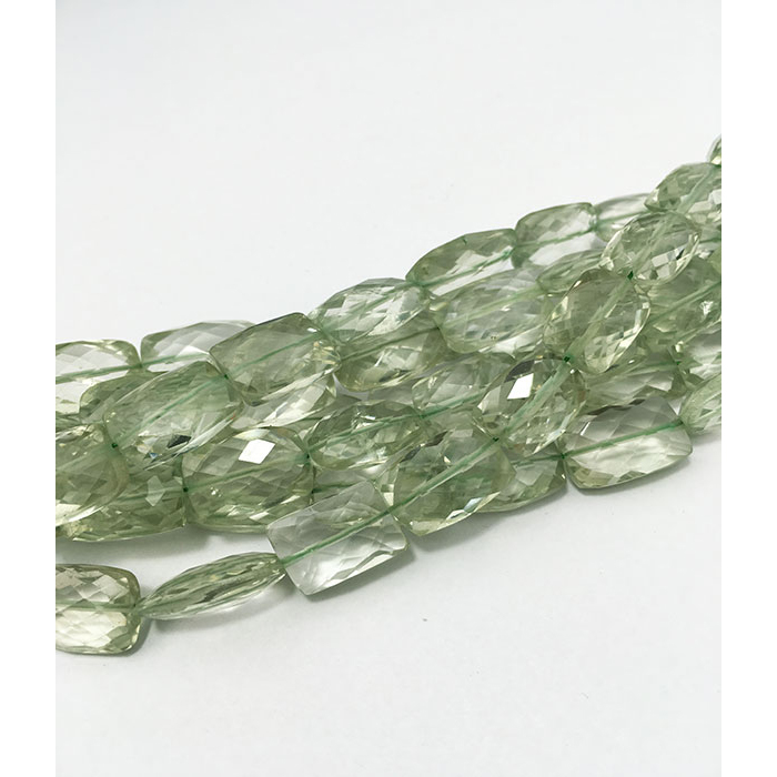 Manufacturer Green Amethyst Faceted Chiclet 10mm to 15mm Beads
