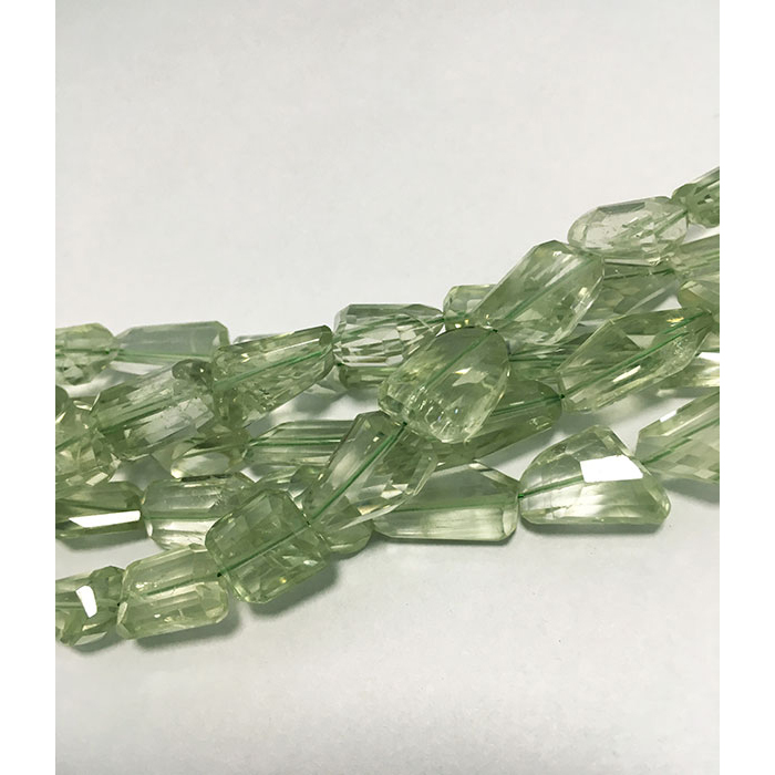 Stunning Green Amethyst Step Cut Faceted Tumble 10mm to 16mm Beads