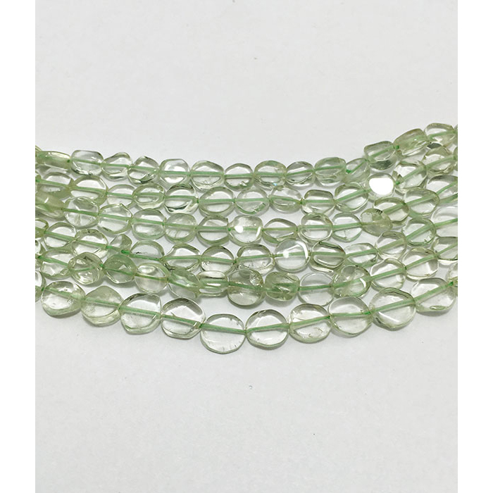 Supplier Green Amethyst Plain Coin 5mm to 6mm Beads