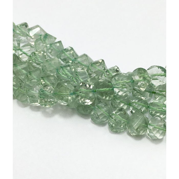 wholesaler Green Amethyst Twisted Rondell 6mm to 6.5mm Beads