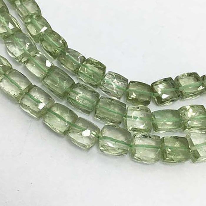 Manufacturer Green Amethyst Faceted Box 6mm to 7mm Beads
