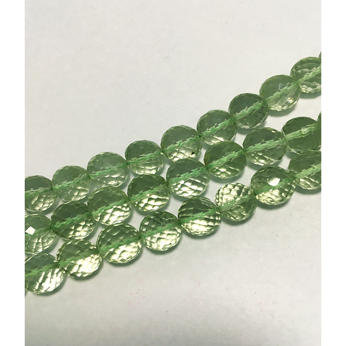 Exporter Green Amethyst Faceted Round 8mm to 9mm Beads