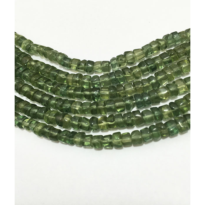 Online Green Apatite Plain Tyre(Wheel) 4.5mm to 5mm Beads