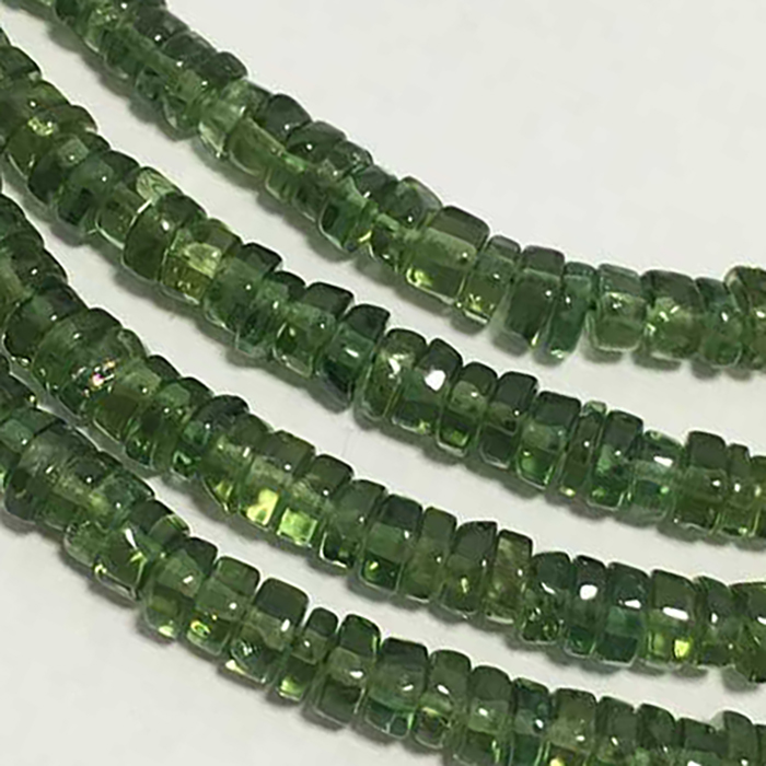 Genuine Green Apatite Plain Rendell (Button) 4mm to 4.5mm Beads