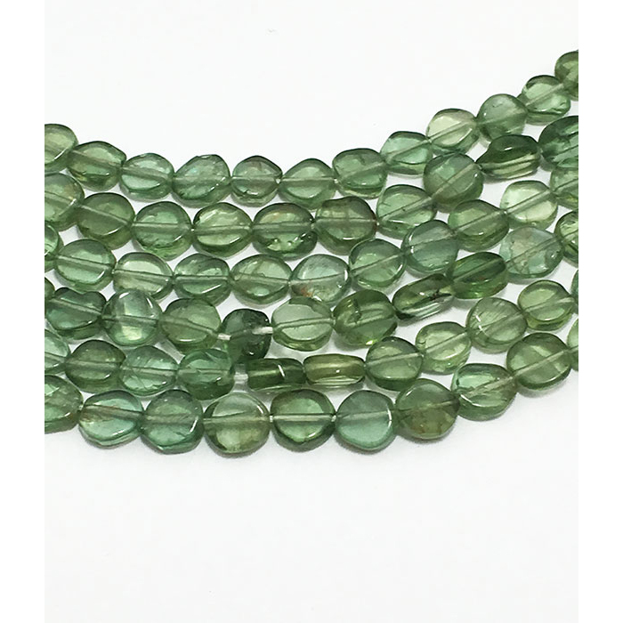 Loose Green Apatite Plain Coin 4mm to 5mm Beads