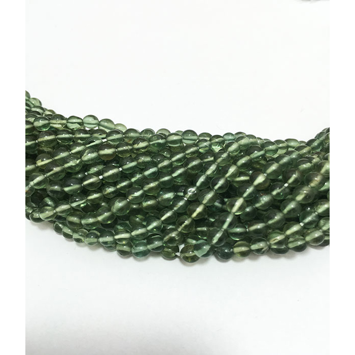 Natural Green Apatite Plain Round 4mm to 5mm Beads