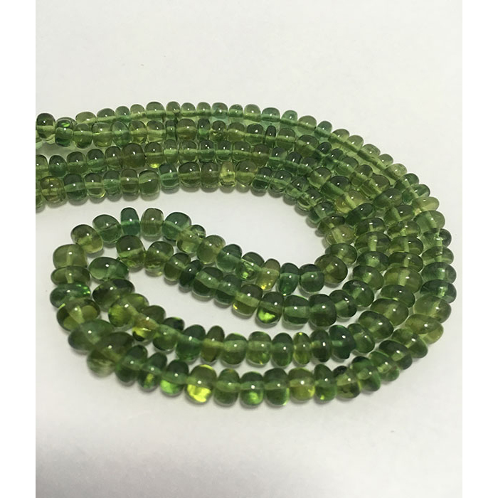 Exporter Green Apatite Plain Rendell (Button) 4mm to 6mm Beads
