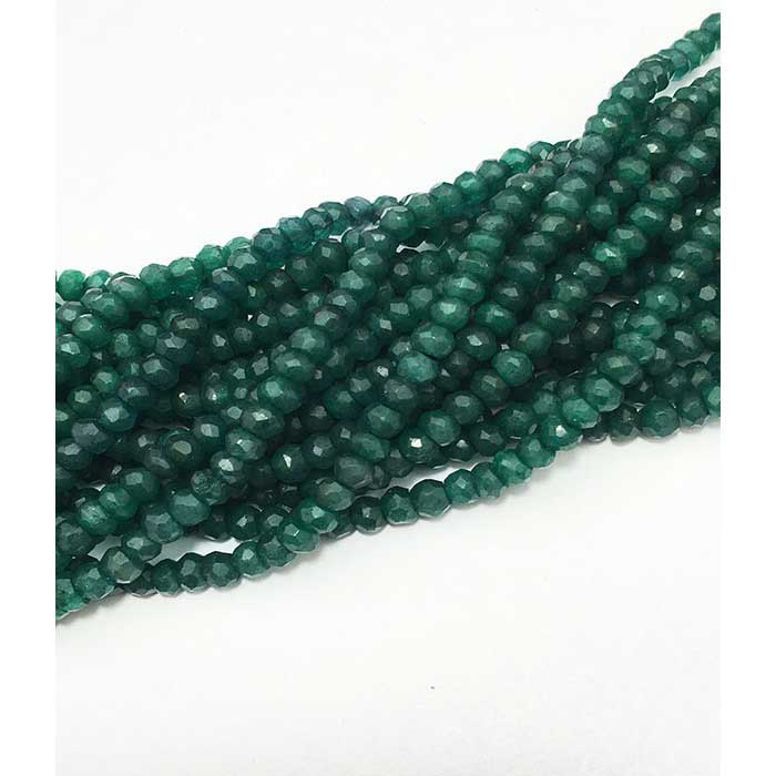 Semi Precious Green Aventurine Faceted Rendell 3.5mm to 4mm Beads