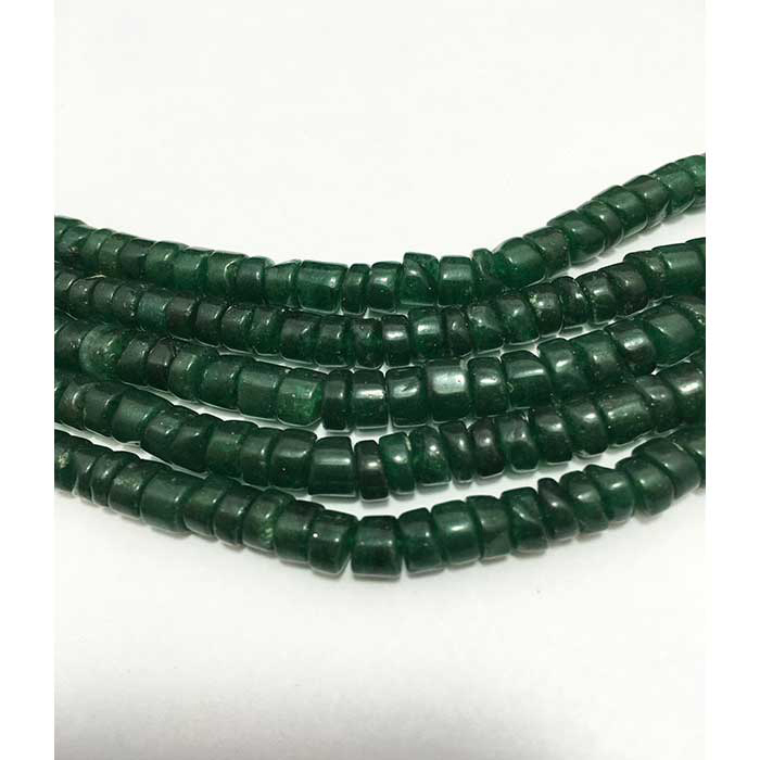 Genuine Green Aventurine Plain Tyre (Wheel) 6mm to 7mm Beads