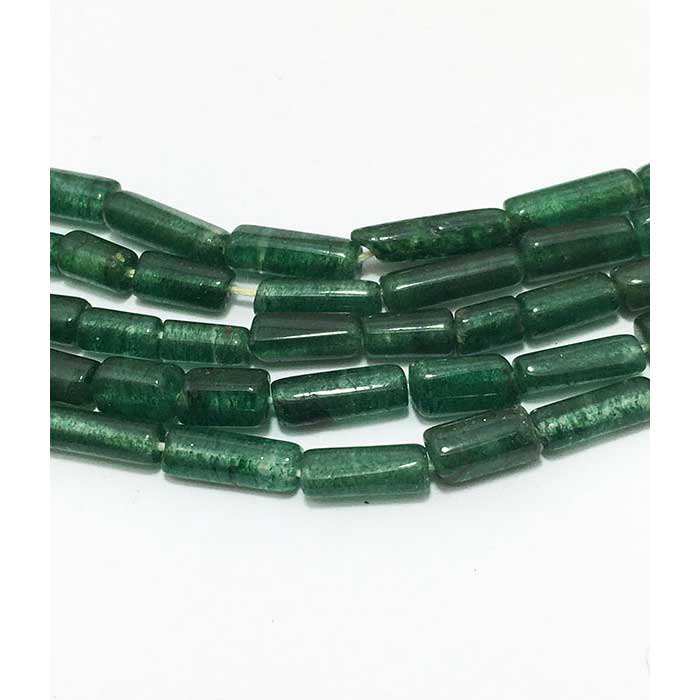 Online Green Aventurine Plain Tube 8mm to 12mm Beads