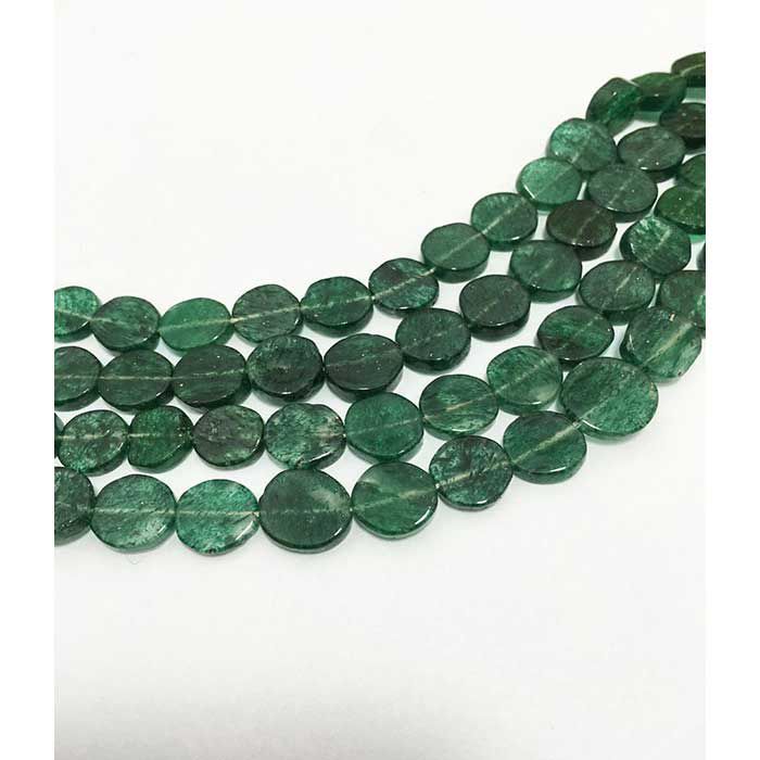 natural Green Aventurine Plain Coin 8mm to 9mm Beads