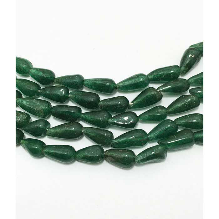Exporter Green Aventurine Plain Top Drill Drops Pear 9mm to 11mm Beads