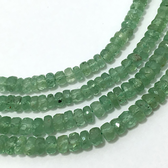 Supplier Green kyanite Faceted Rondell 3mm to 5mm Beads