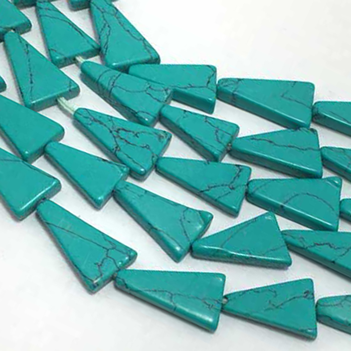 Natural Green Turquoise Plain Flat Triangle 10MM To 12MM Beads