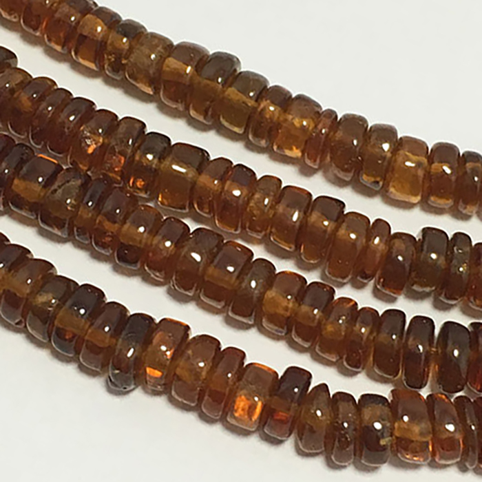 Semi Precious Hessonite Garnet Plain Tyre (Wheel) 5.5Mm T 6Mm Beads