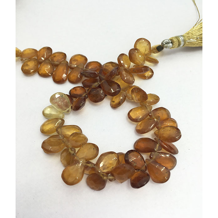 Online Ready Stock Hessonite Garnet Faceted Pear 8Mm To 10Mm Beads