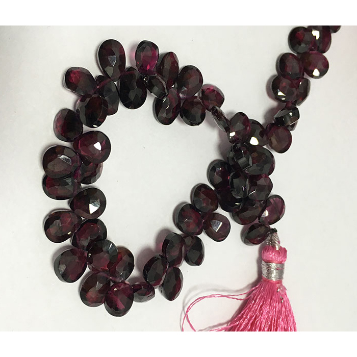 Stunning Hyderabad Garnet Faceted Pears 7mm to 8mm Beads
