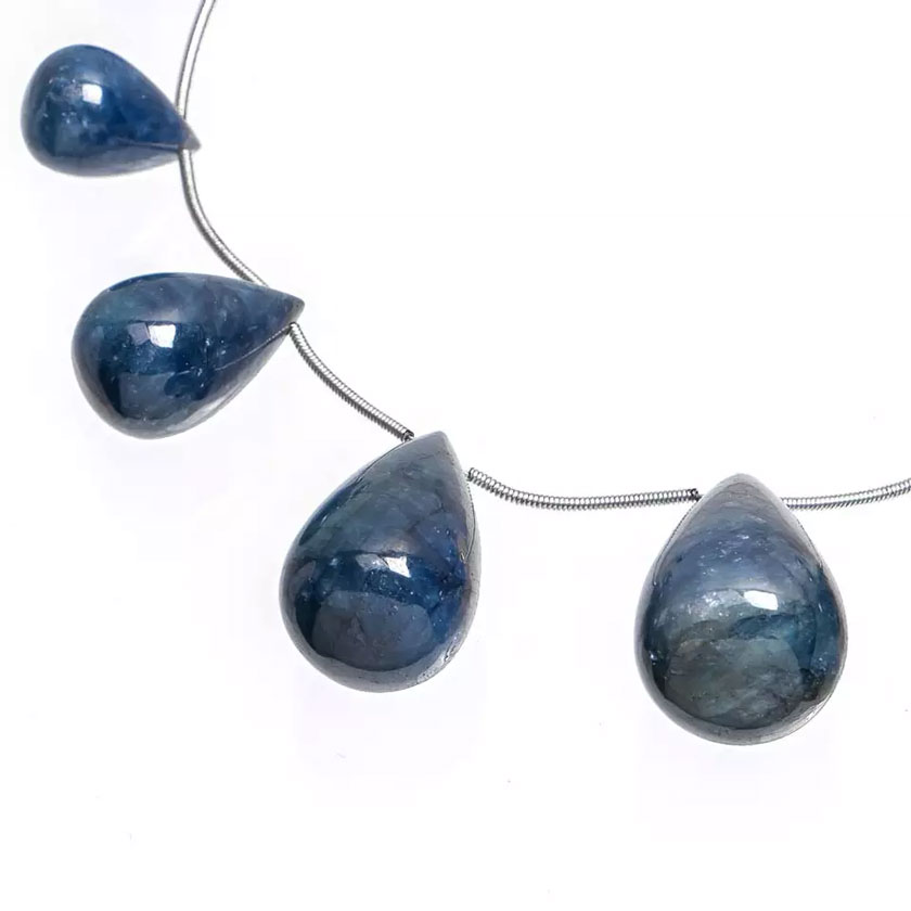 awesome look Iolite Drop Beads Strands mala
