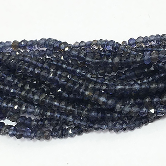 natural Iolite Faceted Rondell 3mm to 3.5mm Beads