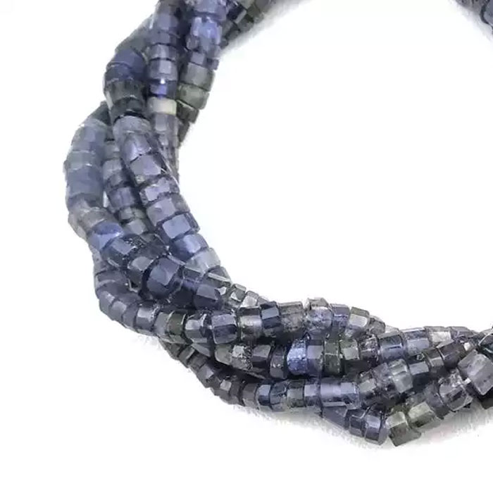 exporters of Iolite Rondell Beads Strands for mala making