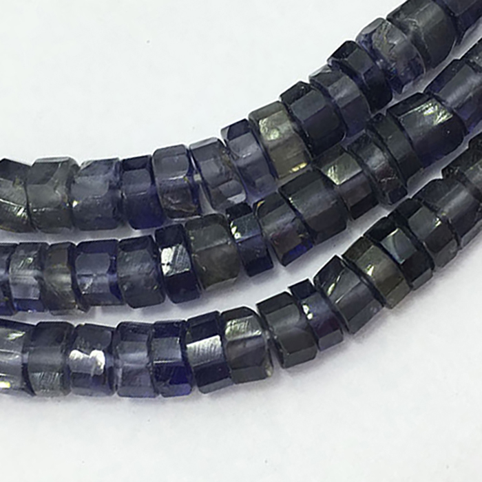 Loose Iolite Faceted Tyre 5mm to 6mm Beads