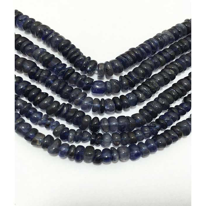 Stunning Iolite Plain Tyre (Wheel) 5mm to 6mm Beads