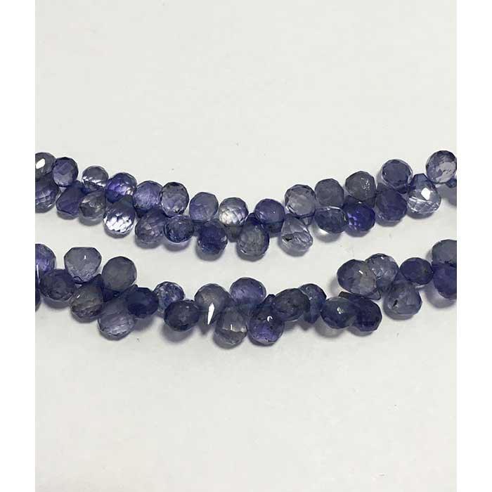 Top Quality Iolite Faceted Briolette Faceted Pear Drops 5mm to 8mm Beads