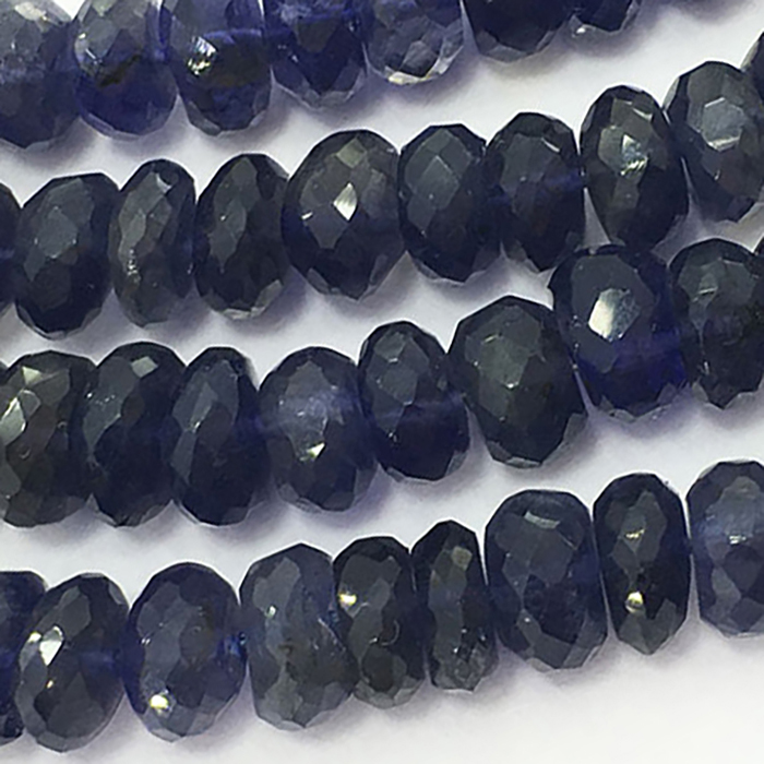 Buy Best Iolite Faceted Rondell 6mm to 7mm Beads