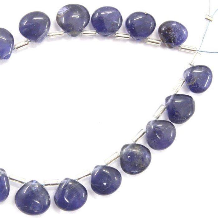 wholesaler of Iolite Heart Beads Strands for mala