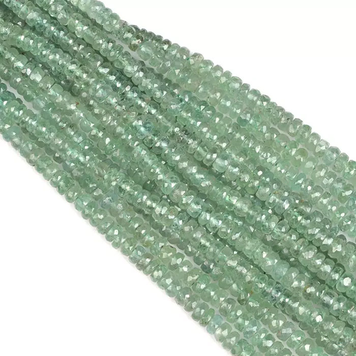 online selection of kyanite Rondell Beads Strands for mala