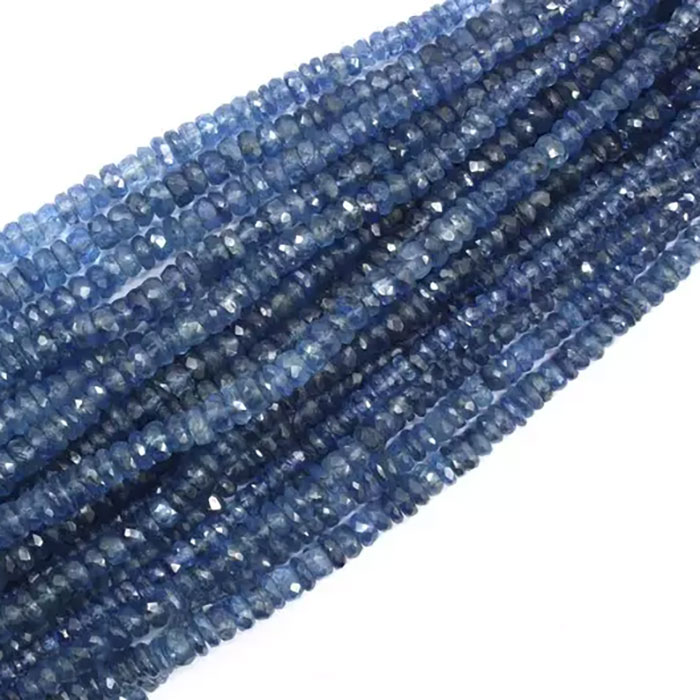 exporters of kyanite Rondell Beads Strands for mala making