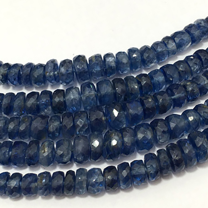 Online Ready Stock kyanite Faceted Rondell 4mm to 7mm Beads