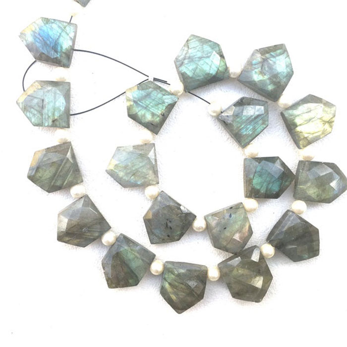 wholesaler of Labradorean Pentagon Beads Strands for mala