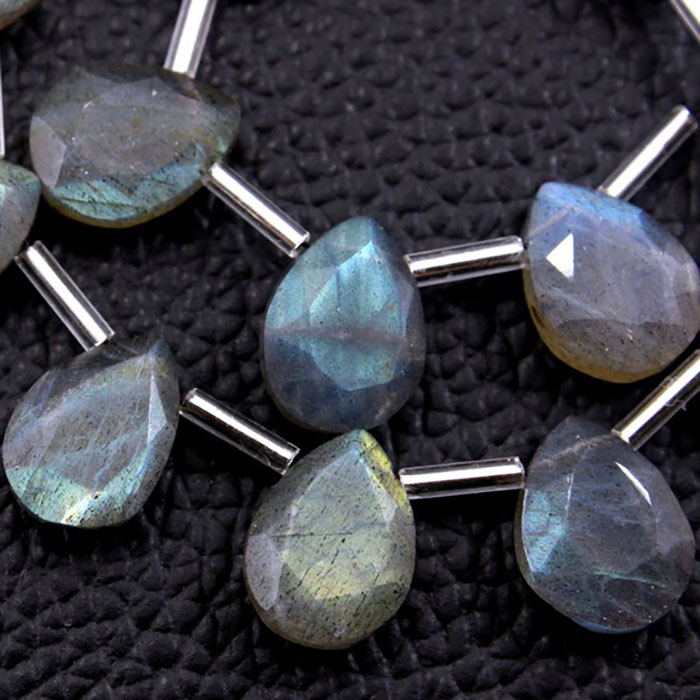 best quality Labradorean Side Drill Pear Drop Beads Strands manufacturer