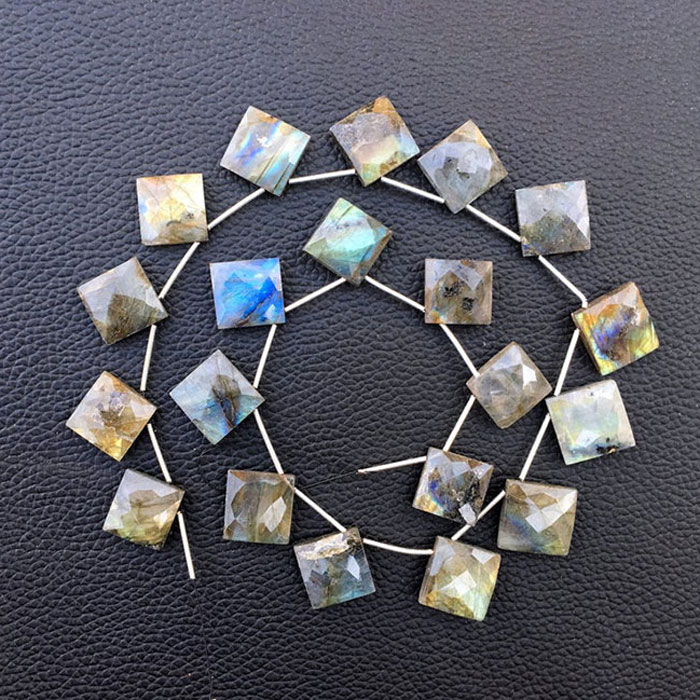 manufacturer of Labradorean Square Beads Strands for jewellery