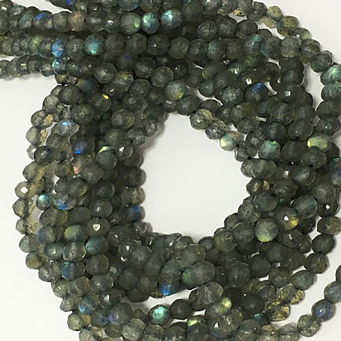 Online Labradorite Faceted Round 3.5Mm To 4Mm Beads