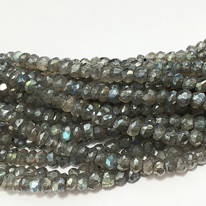 Buy Best Labradorite Faceted Rondell 3Mm To 4Mm Beads